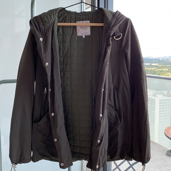 Zara Trafaluc Army Green Rain Coat - Picture 7 of 7